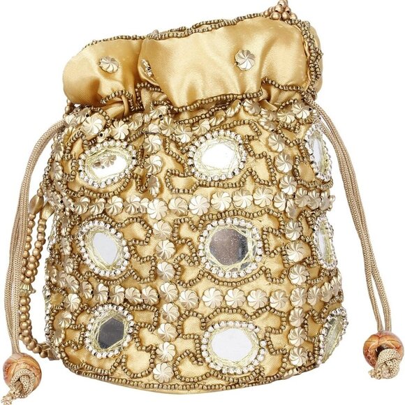 Handbags - Mirror Potli Bag Pouch/Coin/Jewellery Purse for Women & Girls